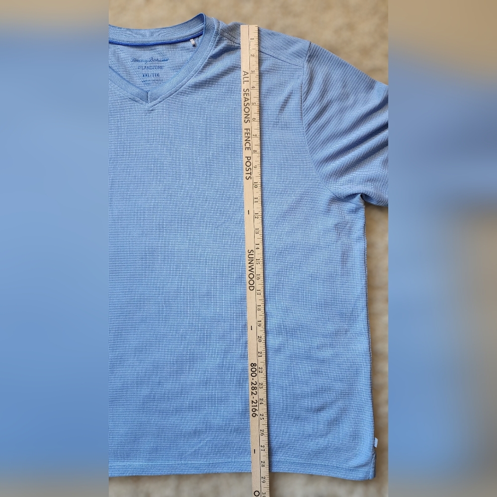 Tommy Bahama 2XL Blue Island Zone V Neck Luxury Resort Shirt XXL - Picture 9 of 9